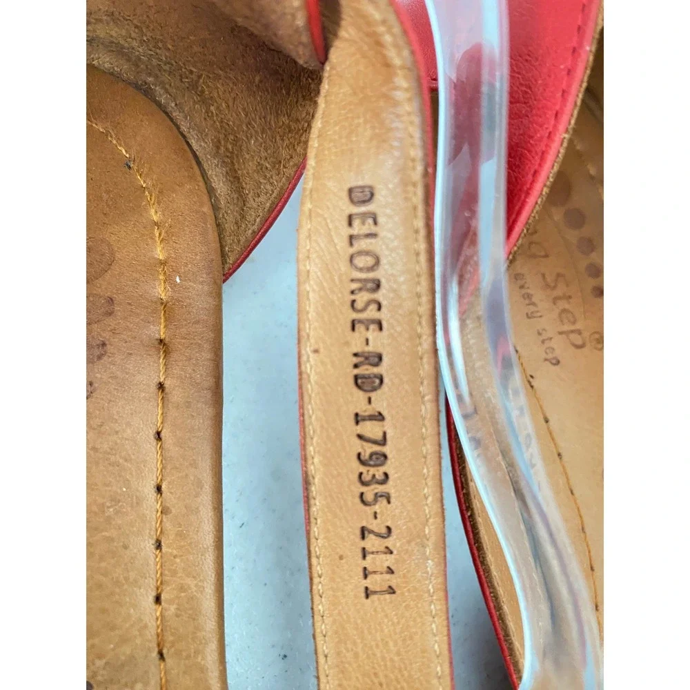 Spring Step Delorse Flats Women 42 Red Leather Woven Slingback Pointed Toe EU 42